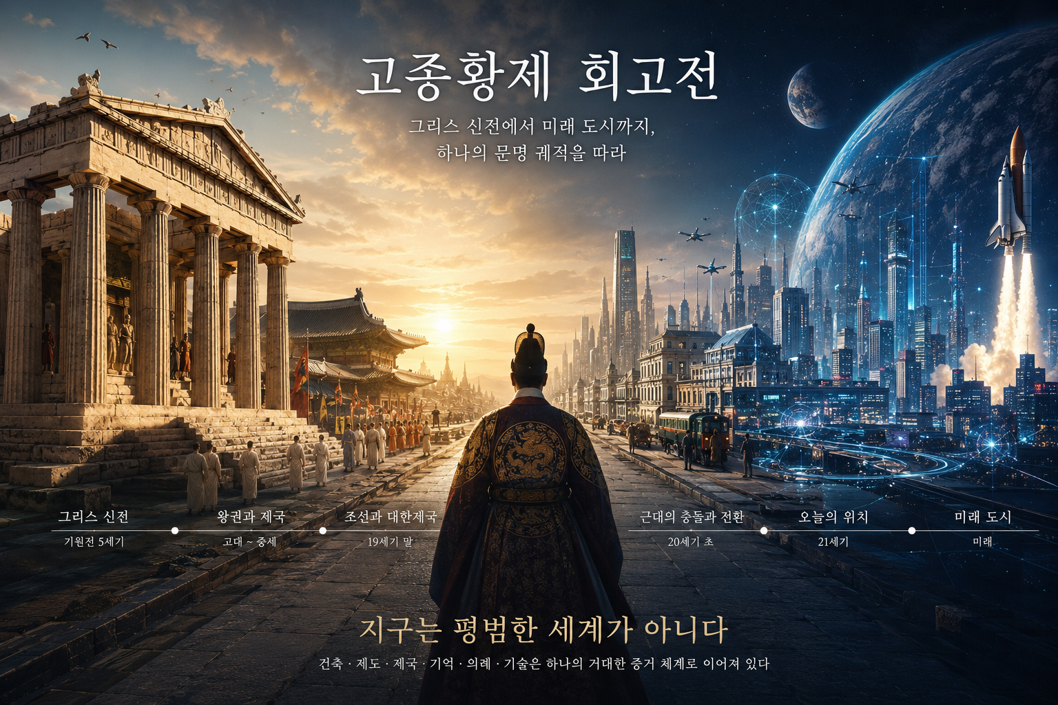 고종황제 회고전, 그리스 신전에서 오늘의 위치까지 이어지는 비범한 지구의 증명